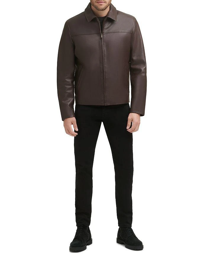 Cole Haan Zip Front Leather Jacket 2