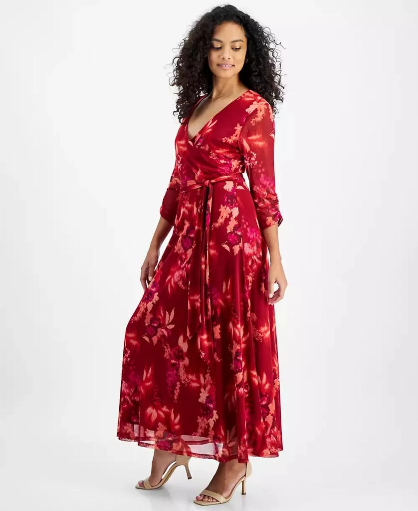JAMIE & LAYLA Petite 3/4-Sleeve Faux-Wrap Maxi Dress 3