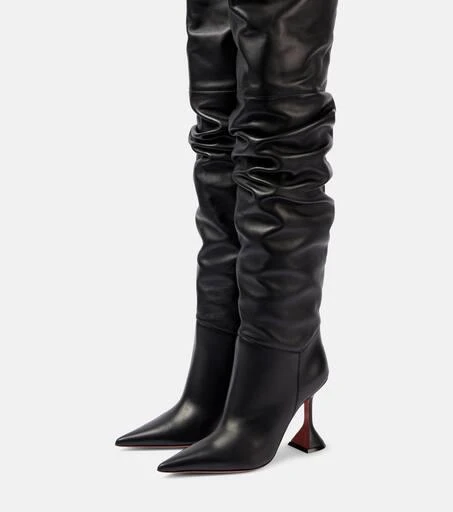 Amina Muaddi Olivia 95 leather over-the-knee boots 4