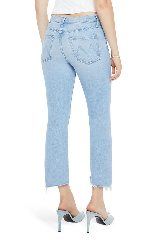 MOTHER The Insider Seamed Frayed Crop Straight Leg Jeans 2