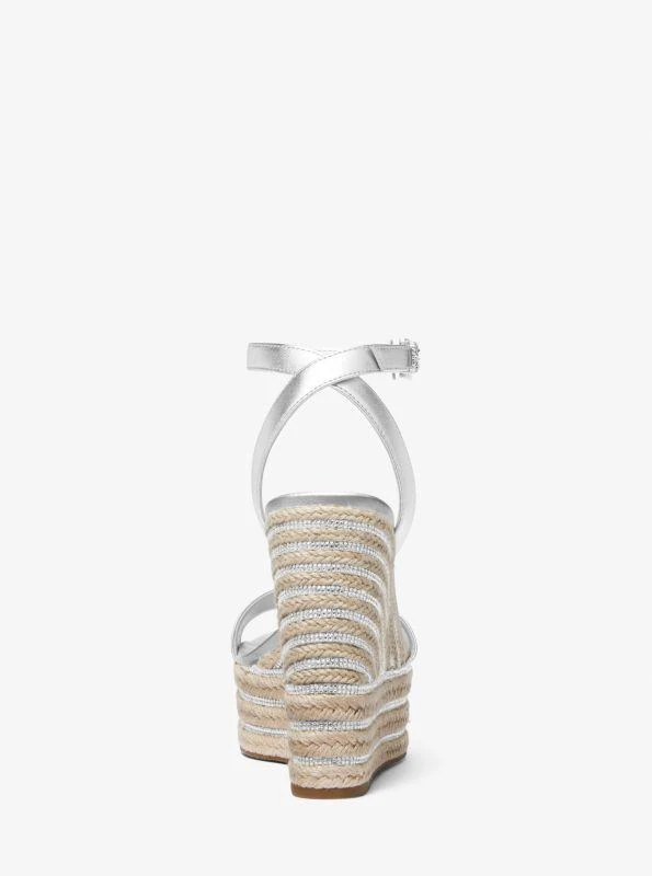 Michael Kors Leighton Metallic Leather Wedge Sandal 3