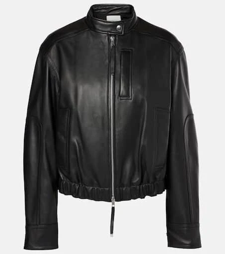 Vince Cropped leather bomber jacket 1