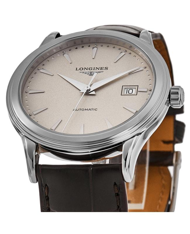 Longines Longines Flagship Automatic Beige Dial Leather Strap Men's Watch L4.984.4.79.2