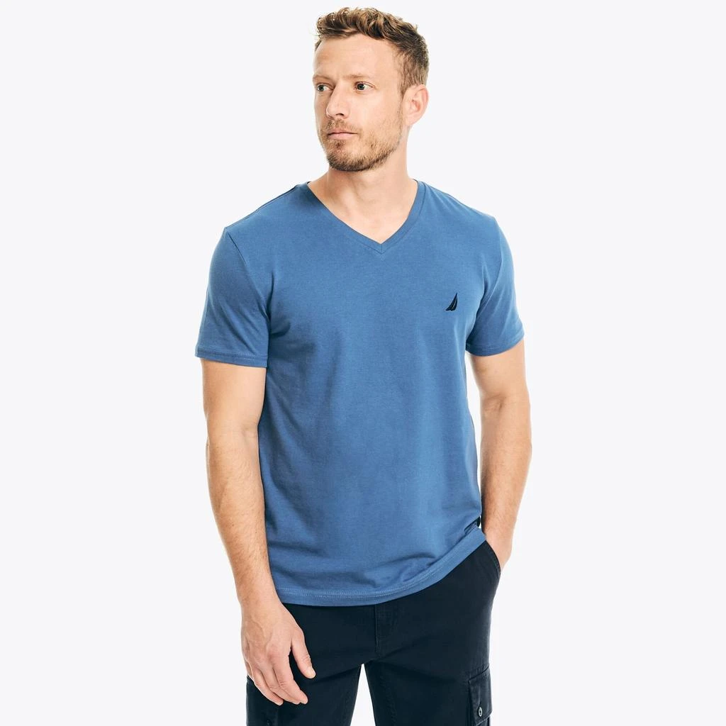 Nautica Mens Premium Cotton V-Neck T-Shirt 14
