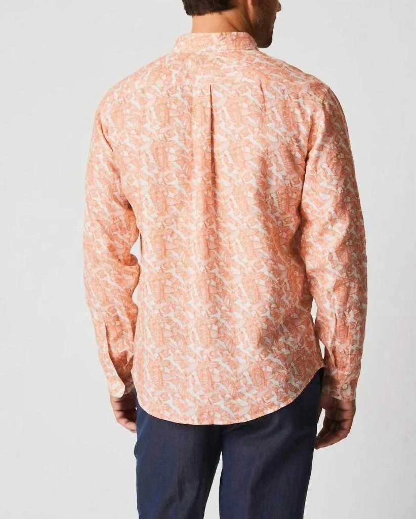Billy Reid Men's Flock Linen Wilson Shirt In Terracotta 3