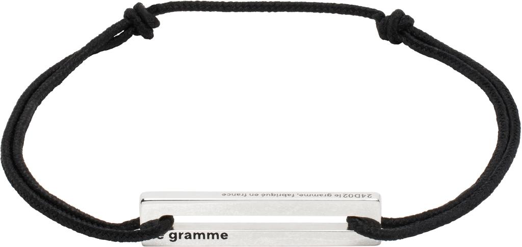 Le Gramme Black Perforated Cord 'Le 1.7g' Bracelet