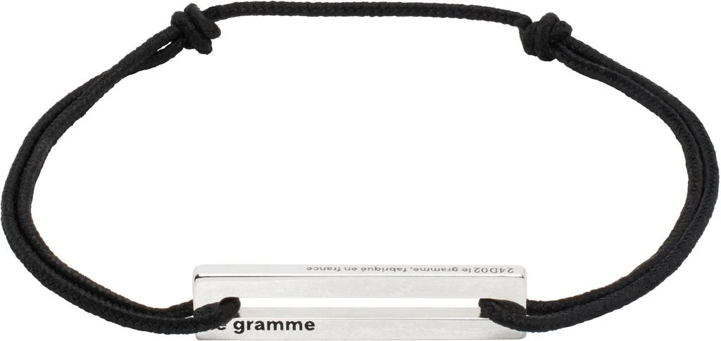 Le Gramme Black Perforated Cord 'Le 1.7g' Bracelet 1