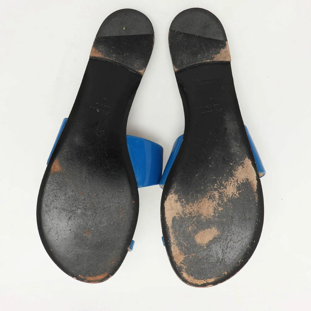 Giuseppe Zanotti Giuseppe Zanotti Blue Patent Leather Toe Ring Flat Sandals Size 41 6