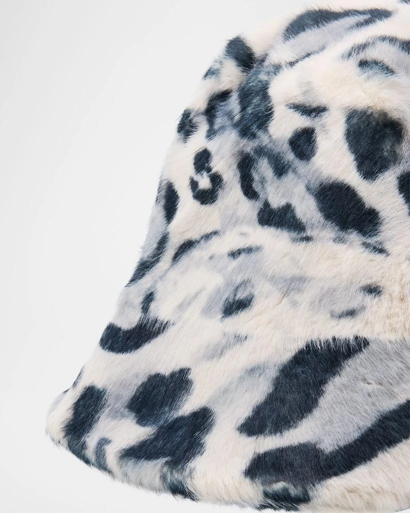 Adrienne Landau The Snow Leopard Faux Fur Bucket Hat 2