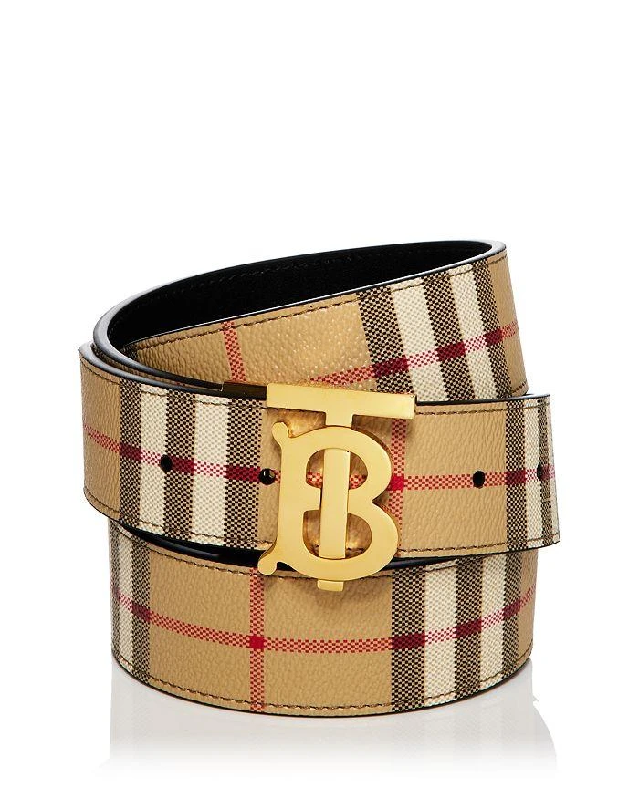 Burberry Men's Reversible Check Monogram Buckle Belt 1