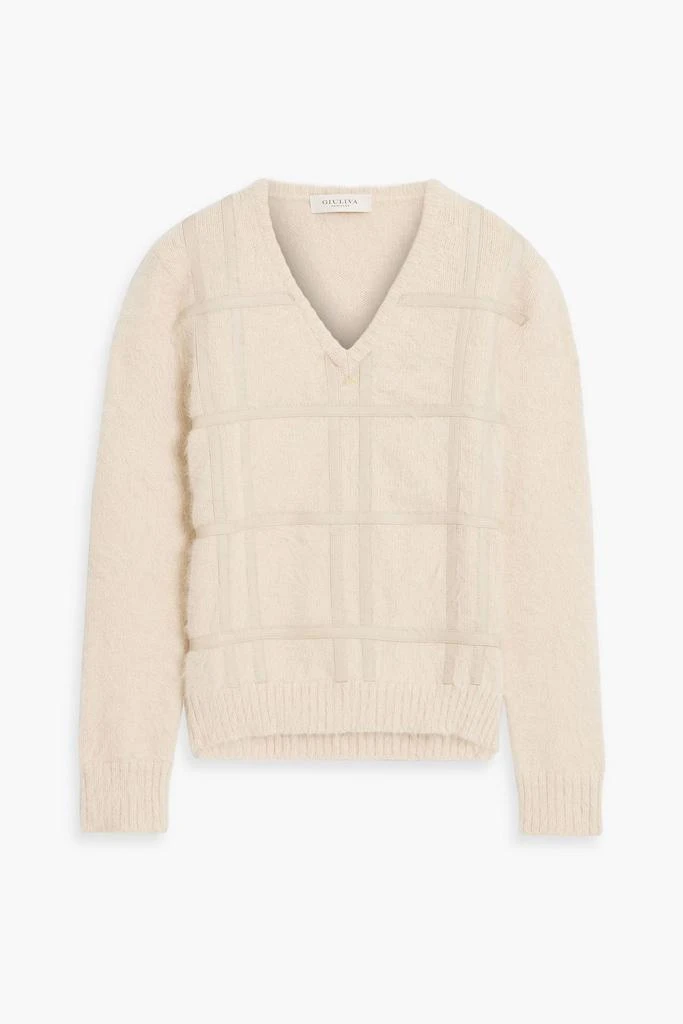 Giuliva Heritage The Petra leather-trimmed angora-blend sweater 1
