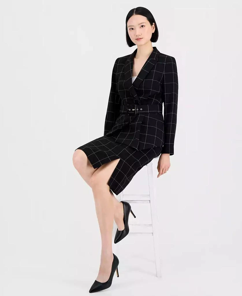 Tahari Women
s Windowpane-Print Skirt Suit Set 3