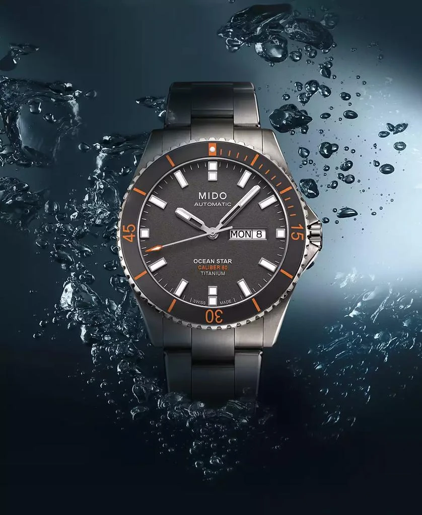 MIDO Men's Swiss Automatic Ocean Star Captain V Titanium Bracelet Watch 42.5mm 4