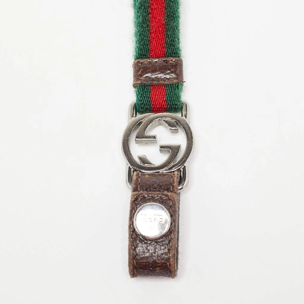 Gucci Gucci Green/Red Web Canvas Interlocking G Lanyard Keychain 2