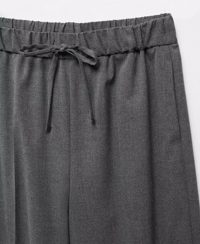 Mango Women's Elastic Waist Wideleg Pants 8