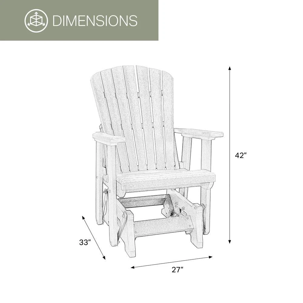 American Furniture Classics Fan Back Glider and Ottoman Glider in Weatherwood with a White Base 3