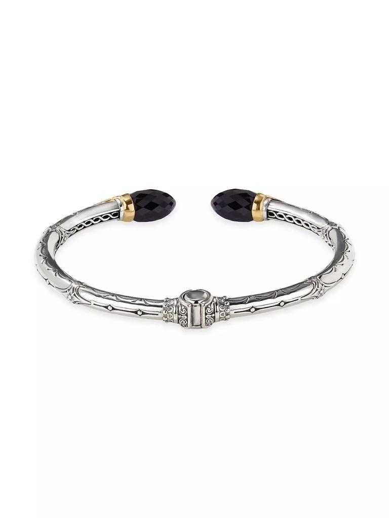 Konstantino Anthos Sterling Silver, 18K Yellow Gold & Black Onyx Cuff 2