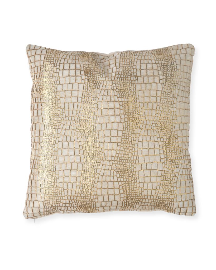 Massoud Coco Hair Hide Pillow, 19"Sq.