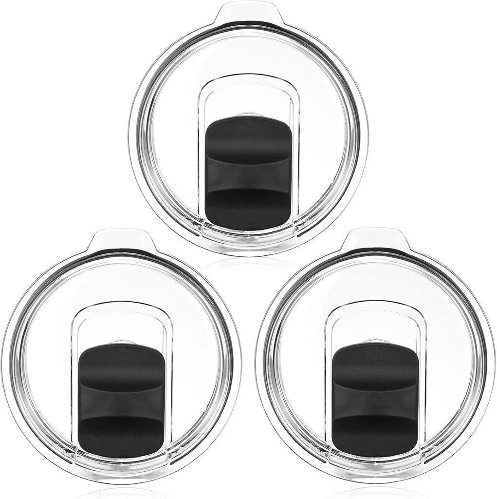 JaunniQir 3 Pack Tumbler Lids for Yeti, 20 oz Magnetic Replacement Tops for 20 oz Tumbler, 16 oz Pints, 10/24 oz Mug, 10 oz Lowball, Spill Proof Covers with Magnetic Slider for Ozark Trail, Old Style Rtic