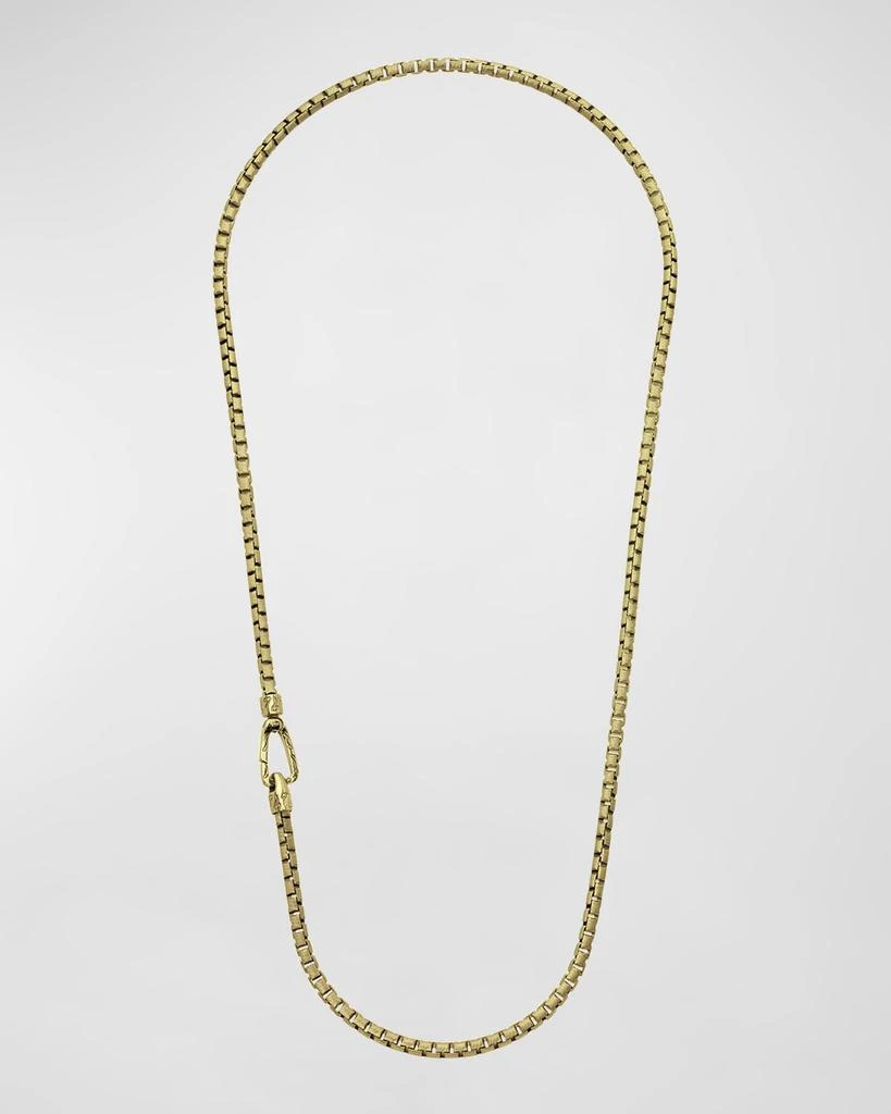 Marco Dal Maso Men
s Ulysses Etched Box Chain Necklace in Gold, 57mm