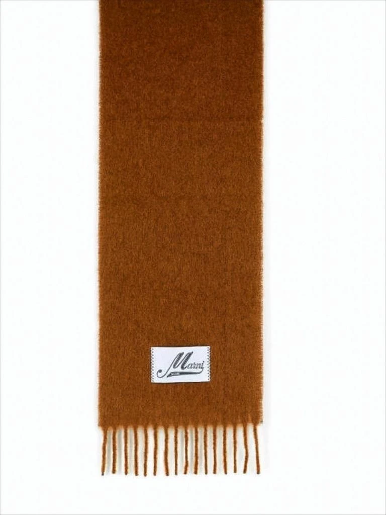 Marni Alpaca and Polyamide Blend Scarf with Fringed Ends