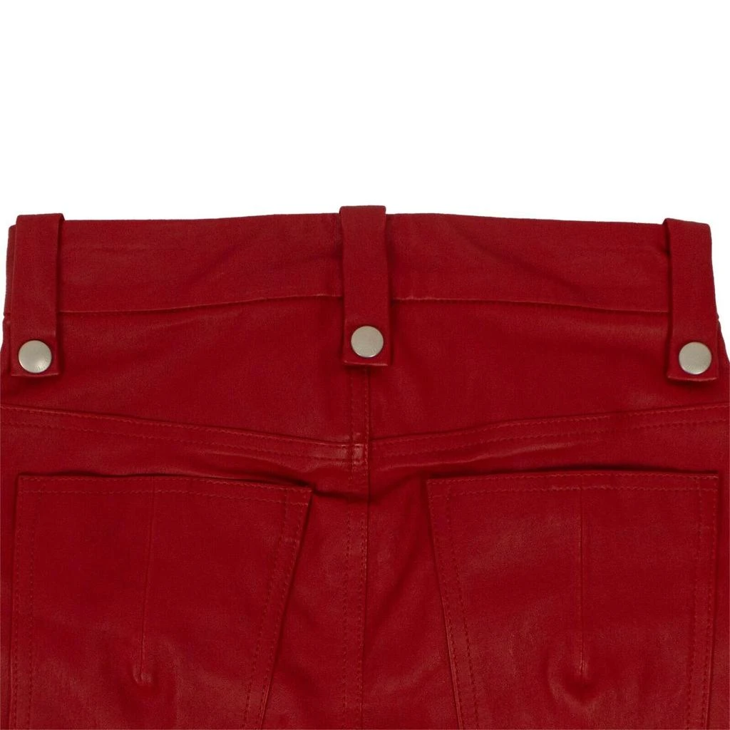 Unravel Project Leather Cropped Plonge Lace-Up Pants - Red 4