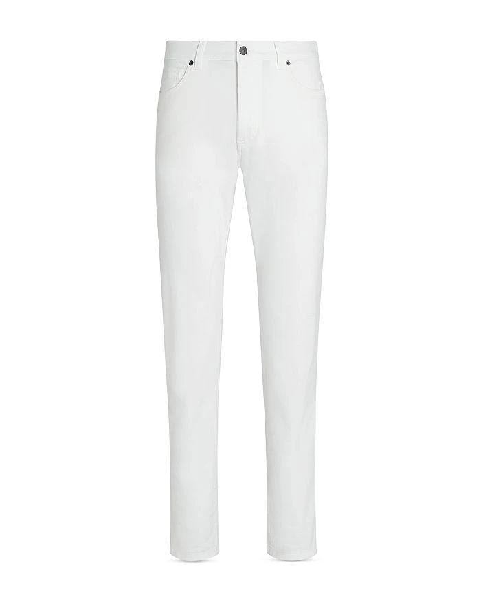 Zegna Gabardine City Slim Straight Fit Jeans in White 4