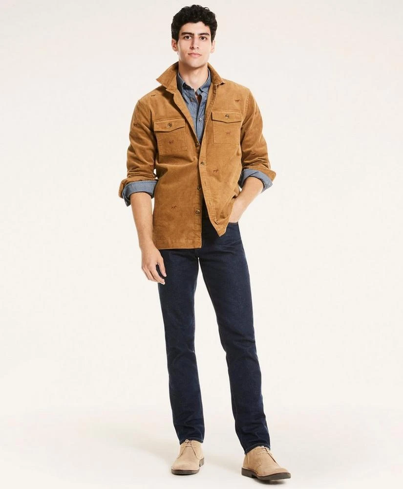 Brooks Brothers Embroidered Stretch Corduroy Shirt Jacket 2