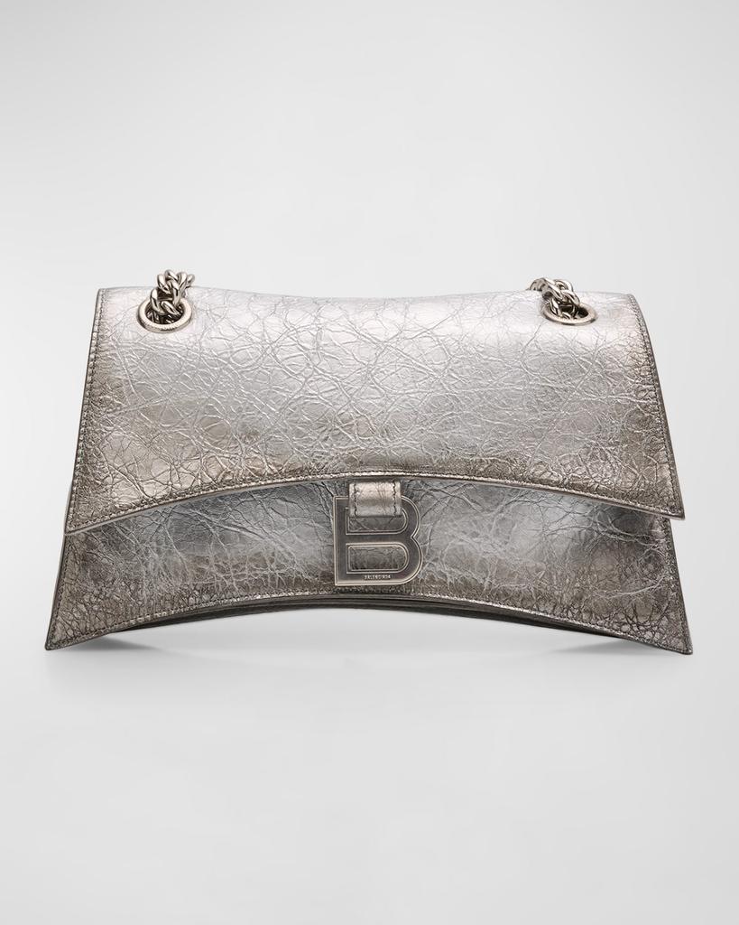 Balenciaga Crush Small Charms Metallic Leather Shoulder Bag