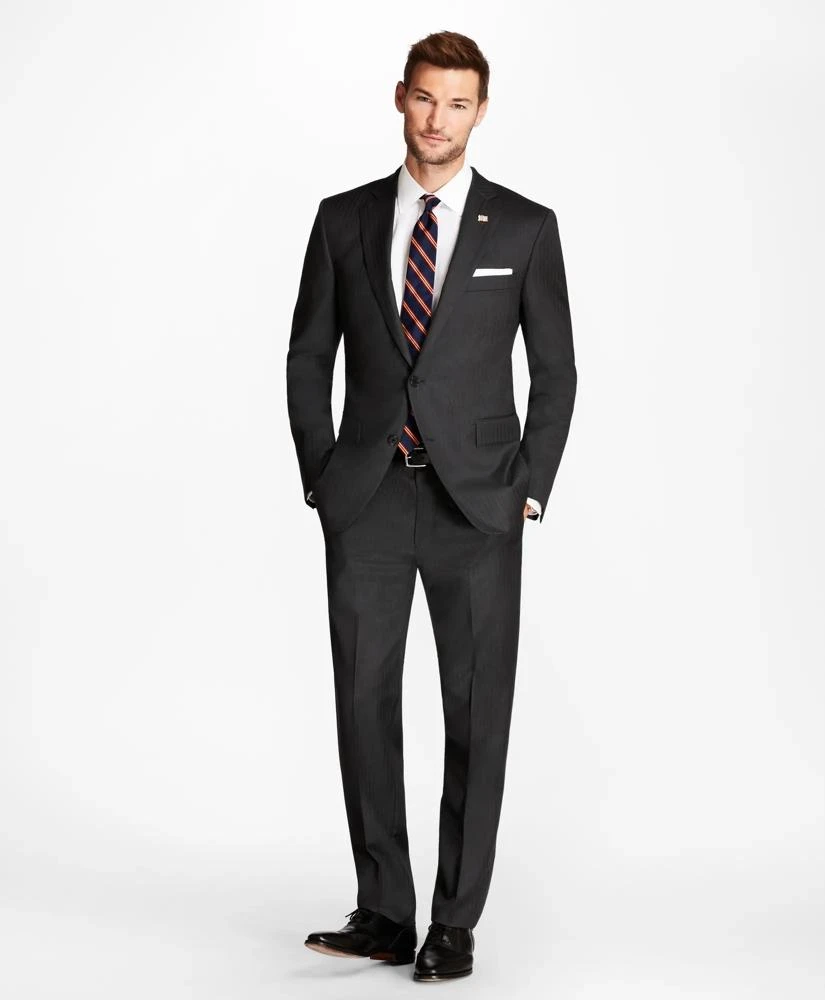 Brooks Brothers Men's Classic Fit Grey Herringbone 1818 Suit | Size 36 Short Brooks Brothers Men's Classic Fit Grey Herringbone 1818 Suit | Size 36 Short