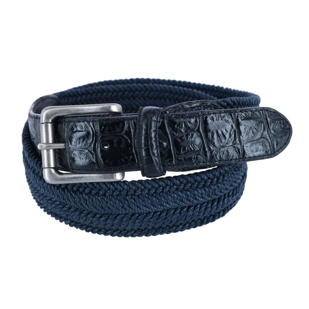 Toneka Waxed Braided Belt with Croc Print Ends 3