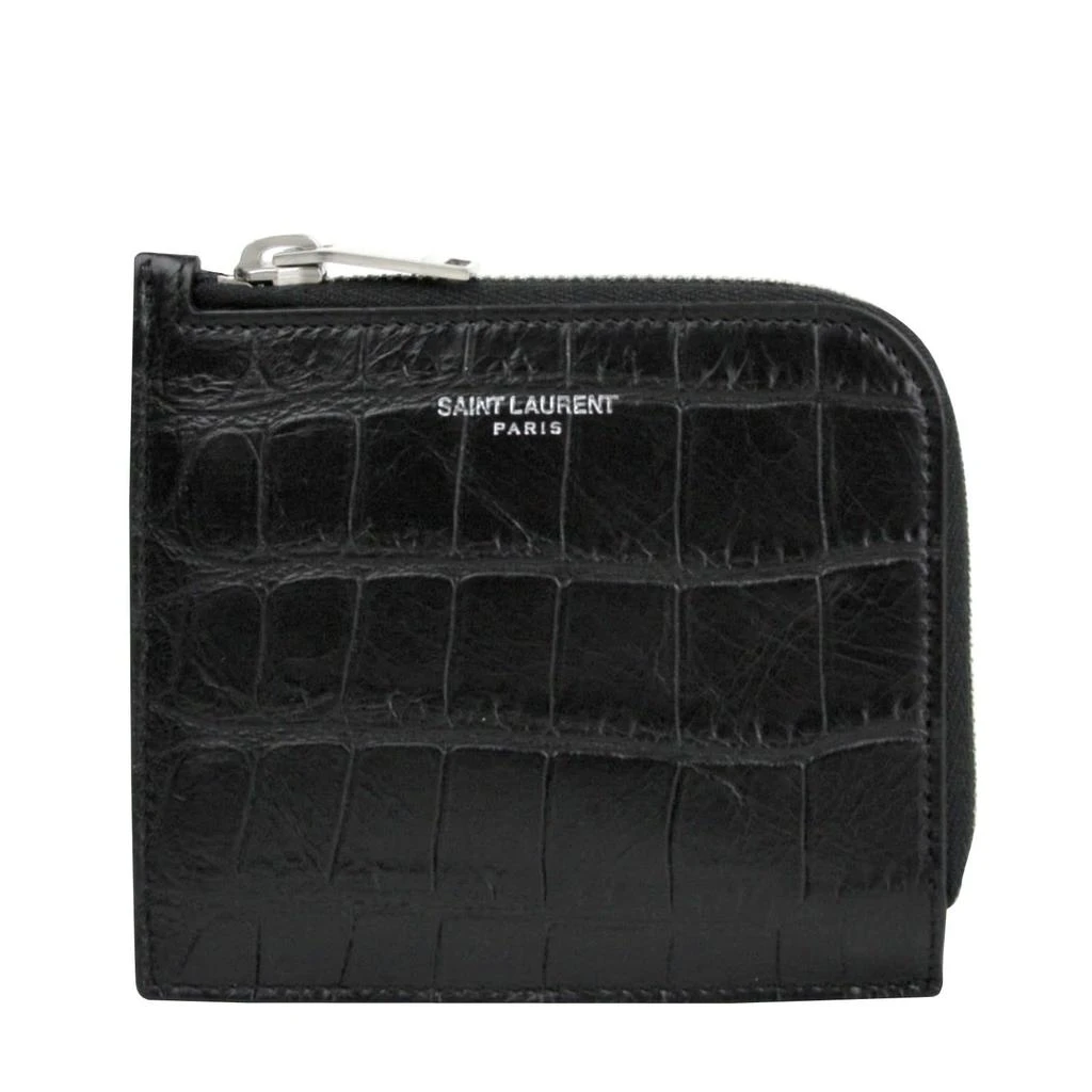 Yves Saint Laurent Men
s Imprint Leather Crocodile Card Case