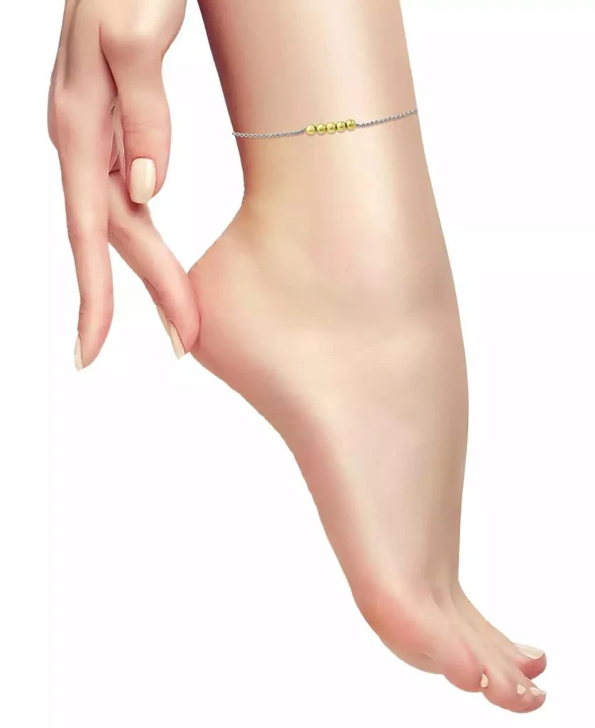 Giani Bernini Two-Tone Beaded Ankle Bracelet in Sterling Silver & 18k Gold-Plate, Created for Macy's 2