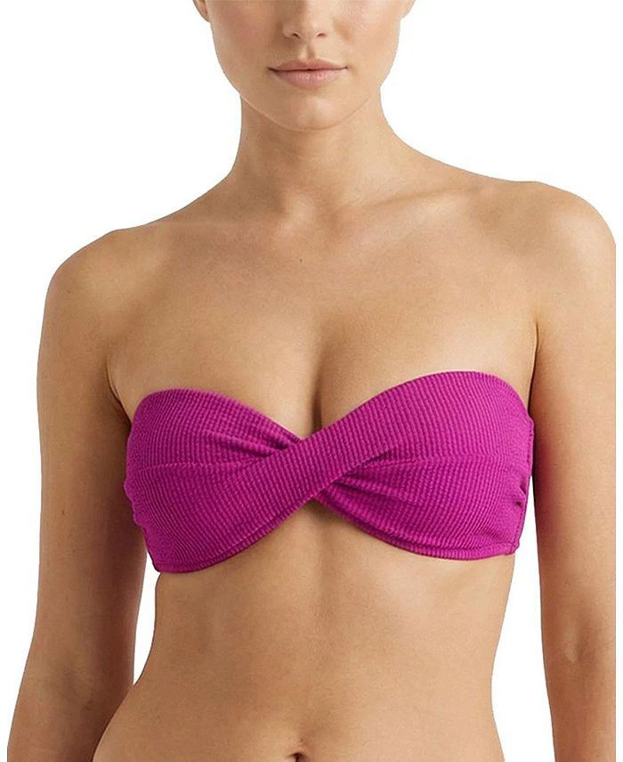 Change of Scenery Loryn Twist Bandeau Textured Bikini Top