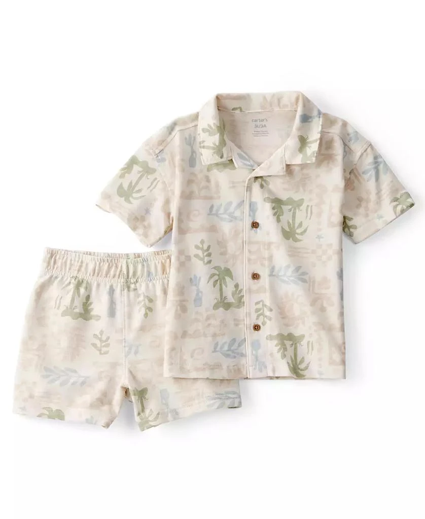 Carter
s Boys
 Toddler 2T-5T Palm Tree Tropical Top and Short Set, 2-Piece Set
