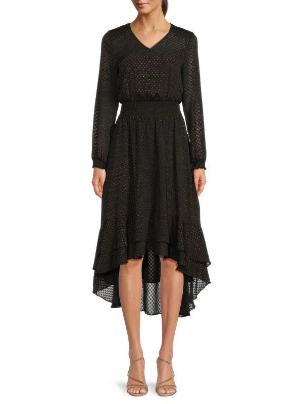 NANETTE nanette lepore Asymmetric Smocked Midi Dress 1