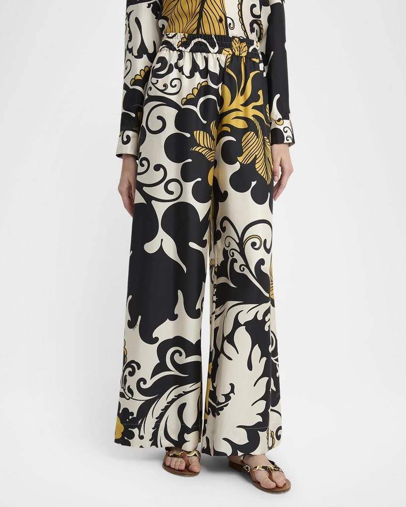 LA DOUBLE J Marea-Print Wide-Leg Pull-On Palazzo Pants 4