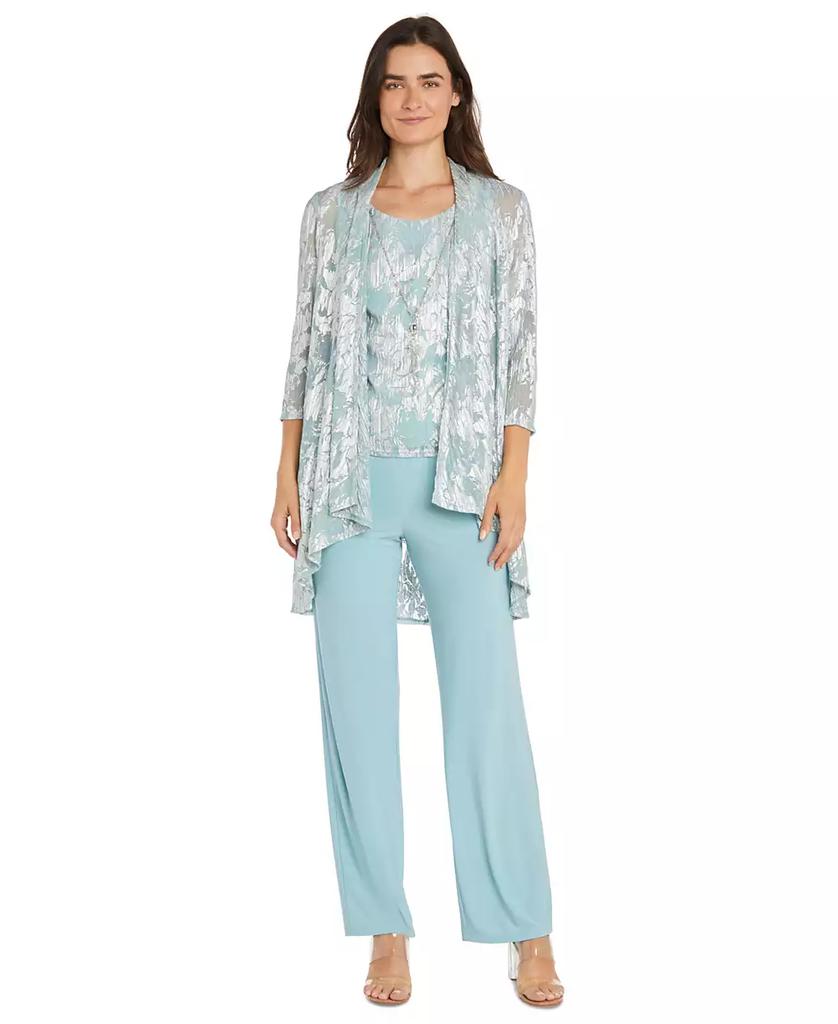 売れ筋商品|||アールアンドエムリチャーズ カットソー トップス レディース Women's 3-Pc. llic Jacquard Jacket, Tank Top & Pant Set Lavender/Silver R & M Richards Women's 3-Pc. Metallic Jacquard Jacket, Tank