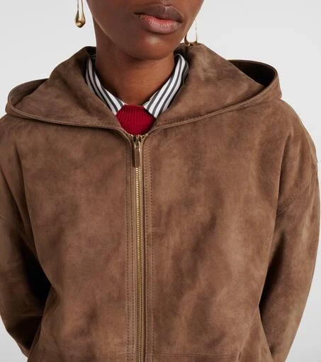 Max Mara Suede zip-up hoodie 4
