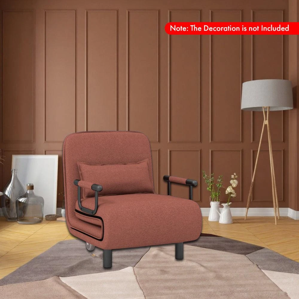 Hivvago 3-in-1 Sleeper Chair Bed with 5 Adjustable Angles and Comfort Pillow 2