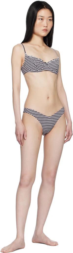 Frankies Bikinis Black & White Cola Gingham Underwire Bikini Top 4