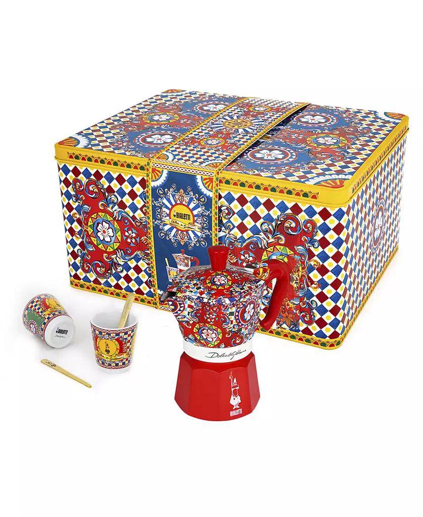 Bialetti Dolce&Gabbana Set 2 Cup Moka with 2 Cups and Gold-Tone Stirrers