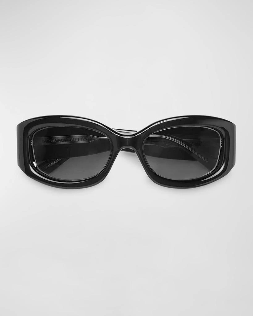 Christopher Esber Davies Cut-Out Acetate Rectangle Sunglasses 4