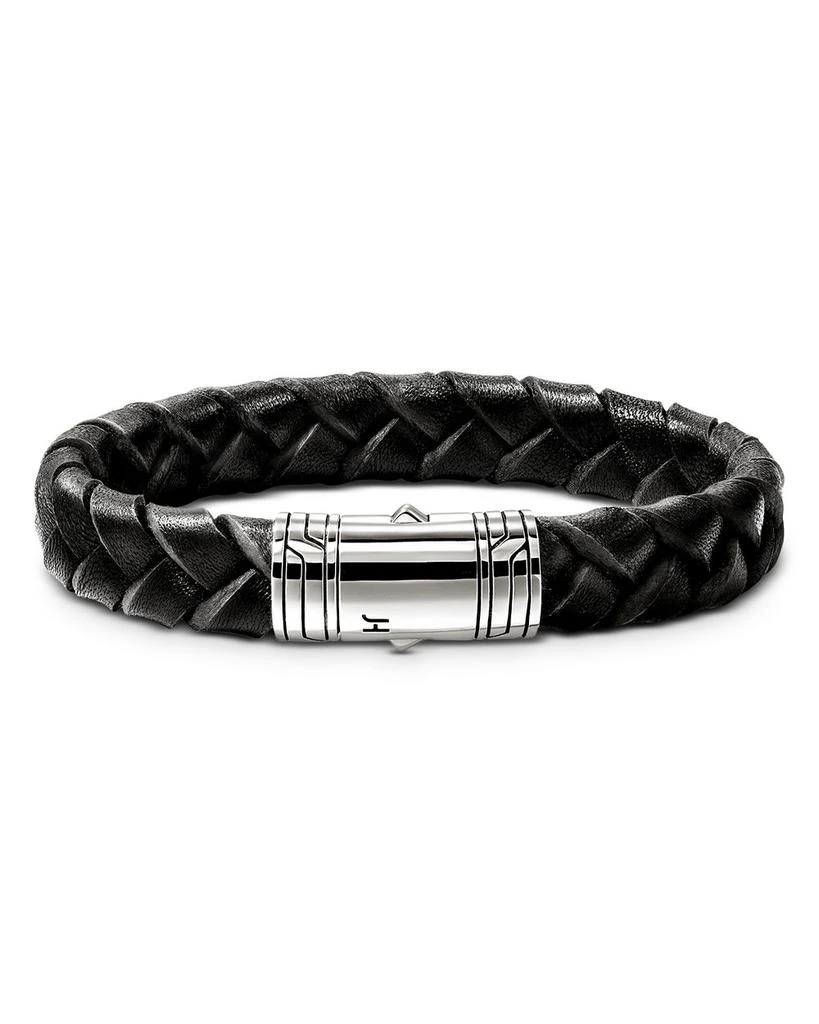 John Hardy Men
s Sterling Silver 
Braided Leather Bracelet 1
