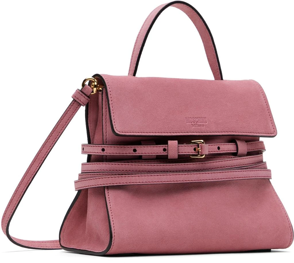 Pink 'Moschino Tie Me' Small Suede Bag – On Sale Now with Up to 36