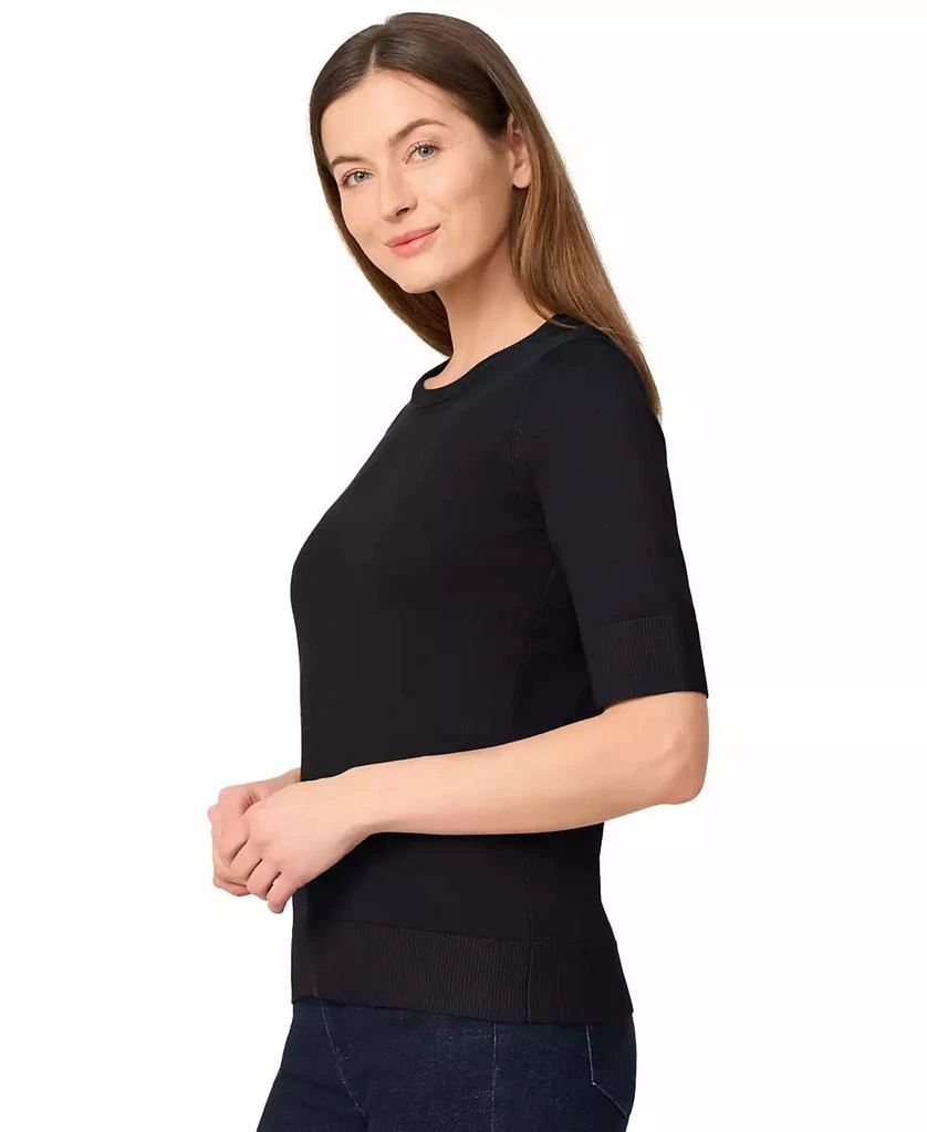 Melissa Paige Women's Crew-Neck Elbow-Sleeve Fine-Gauge Sweater 6
