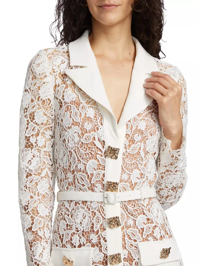 Self Portrait Magnolia Lace Button-Front Minidress 6