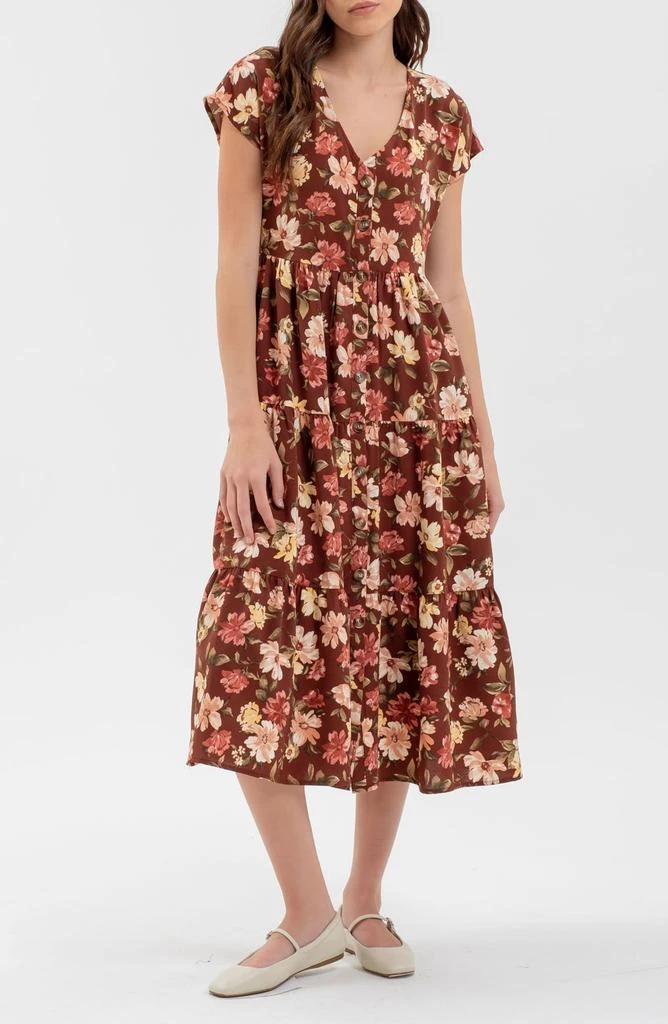 Blu Pepper Floral Button-Up Midi Dress 1