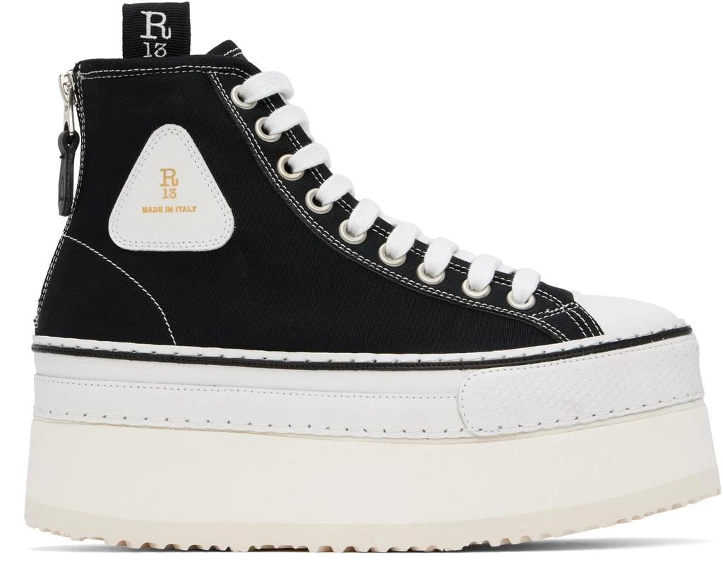 R13 Black Courtney Platform High Top Sneakers 1
