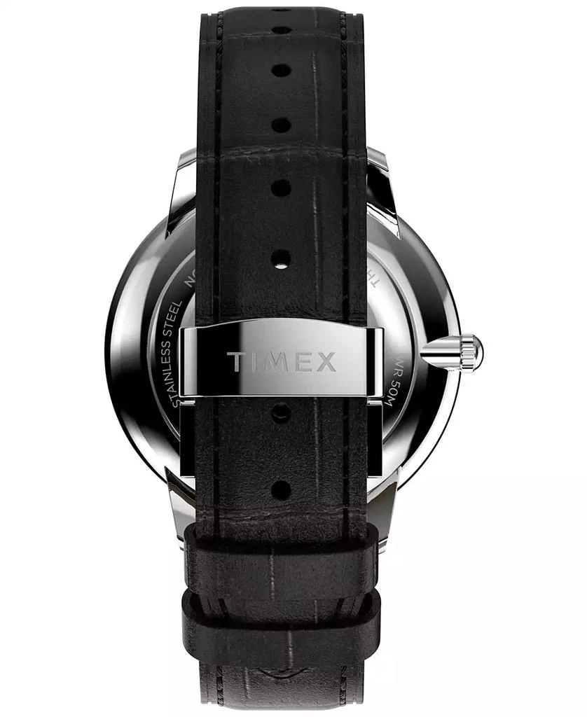 Timex Men's Quartz Analog Black Leather Watch, 39mm 3